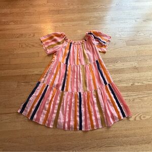 Trina Turk Off-Shoulder Italian Cabana Stripe Dress Size 10